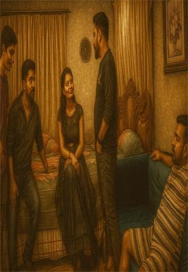 FOUR FREINDS GANG  THEIR PODOSAN BHABI